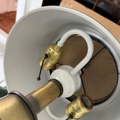 Vintage Mid-Century Brass Bouillotte Style Table Lamp