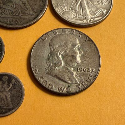 Antique Silver Coins Lot - Liberty Halves V Nickel Dimes