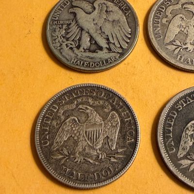 Antique Silver Coins Lot - Liberty Halves V Nickel Dimes