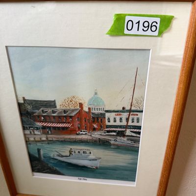 Oil Painting Ego Alley City Dock Annapolis