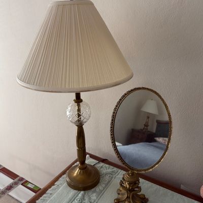 Vintage Table Lamp & Vanity Mirror