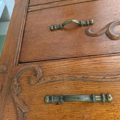Antique Wooden Chest with 4 Main Drawers