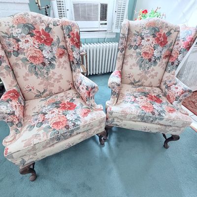 PAIR High Back Queen Anne’s Chairs
