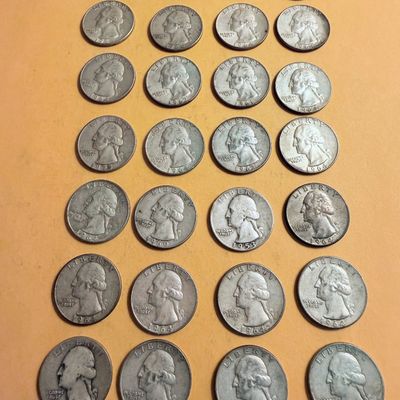 28 Coins - All Silver Years Washington Quarters