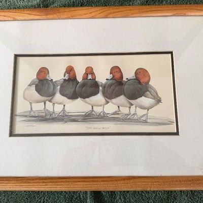 Framed Art Print Titled “The Bully Boys” *Redhead Ducks