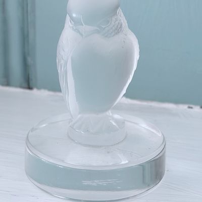Lalique Glass Owl Figurine