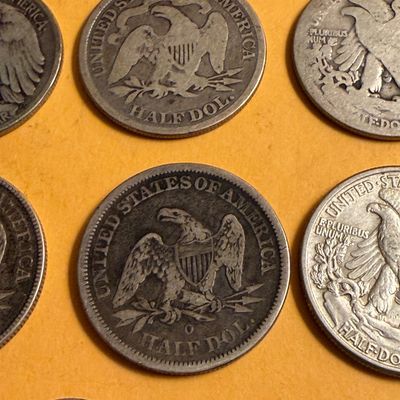 Antique Silver Coins Lot - Liberty Halves V Nickel Dimes