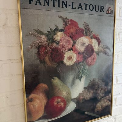 Vintage Framed Exhibition Poster - Flowers and Fruit