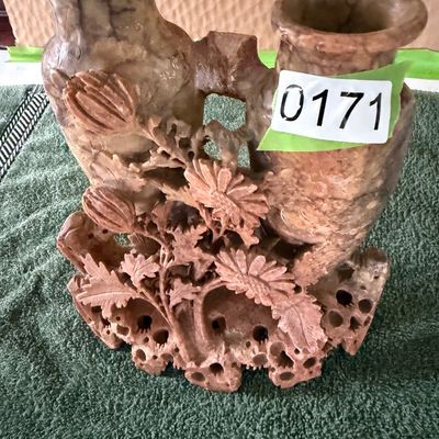 Hand Carved Soapstone Double Vase