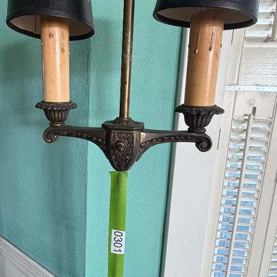 Vintage Two Light Bouillotte-Style Lamp