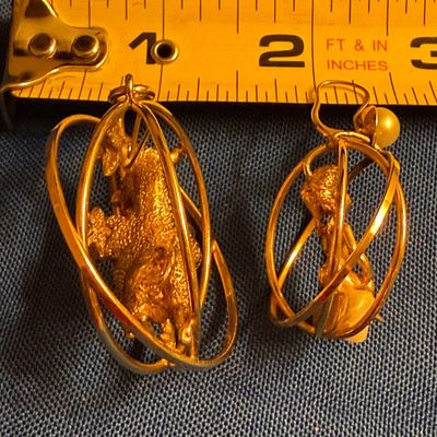 Vintage William Ruser 14k Yellow Gold Pendant and Earring Set
