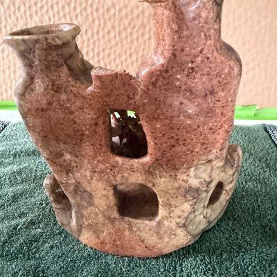 Hand Carved Soapstone Double Vase