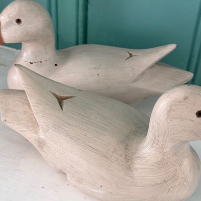 TWO Signed Wood Duck Decoys