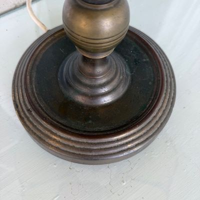 Large Antique Slag Glass Lamp