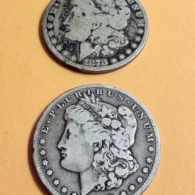 TWO Morgan Silver Dollars 1878-S 1899-O