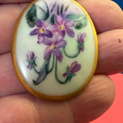 Antique Porcelain Mother of Pearl Buttons / Brooch Parts Lot