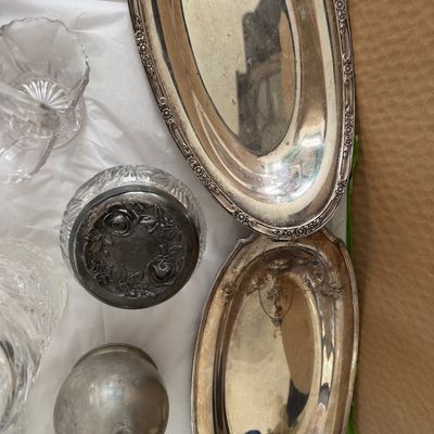 Collection of Vintage Glassware & Metal Serveware