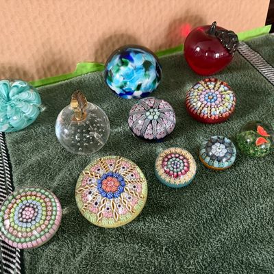 Collection of Vintage Glass Paper Weights