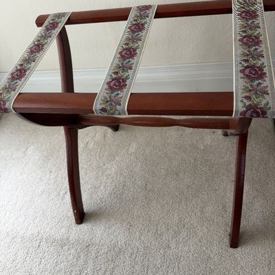 Vintage Scheibe Wooden Folding Luggage Rack