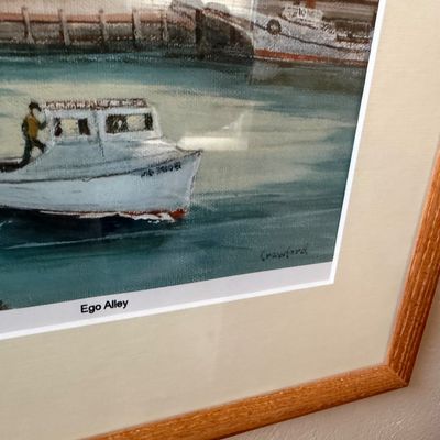 Oil Painting Ego Alley City Dock Annapolis