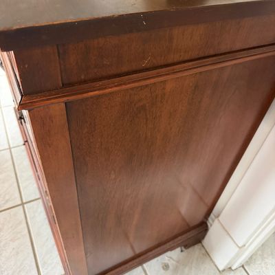 Mahogany Buffet Desk Silver Cabinet