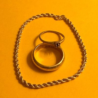 14k Gold Estate Jewelry Lot - Bracelet & Rings