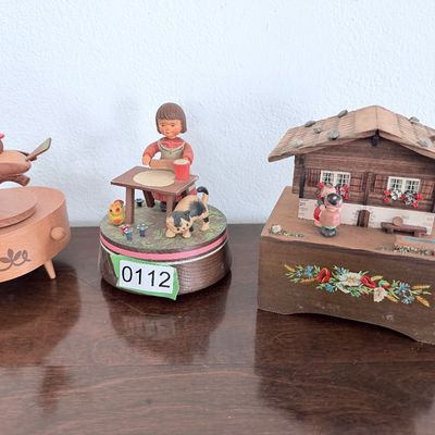 THREE Vintage European Music Boxes