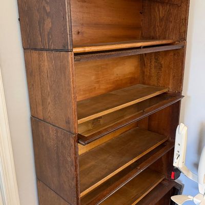 Antique/Vintage Stacked Oak Wood Barrister Bookcase/Lawyers Bookcase