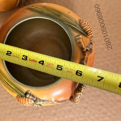 PAIR Roseville Pottery Tan Pone Cone Pattern Jardineres