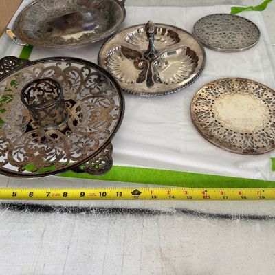 Vintage Silver Plated Serving Pieces & Trivets