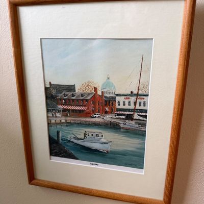 Oil Painting Ego Alley City Dock Annapolis