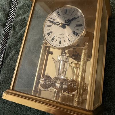 Vintage Elgin Gold Tone Quartz Carriage Clock