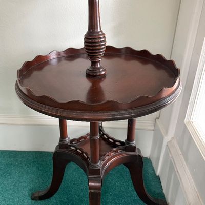 Vintage Monogany Two-Tier Dumbwaiter Accent Table