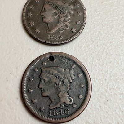TWO Large Cents 1835 & 1846
