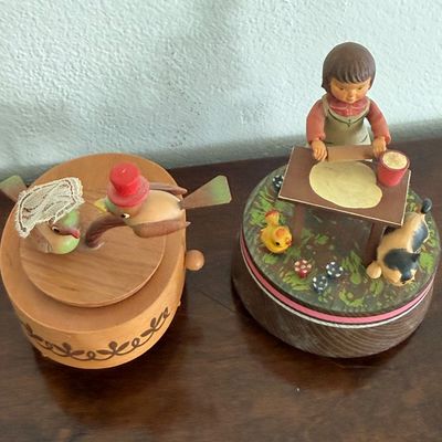 THREE Vintage European Music Boxes