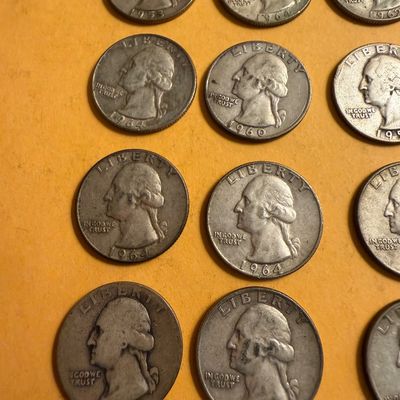 28 Coins - All Silver Years Washington Quarters