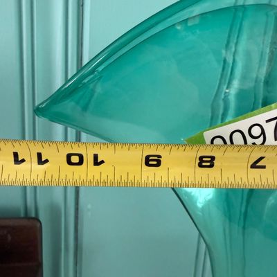 Large Green Blenko Glass Fan Vase
