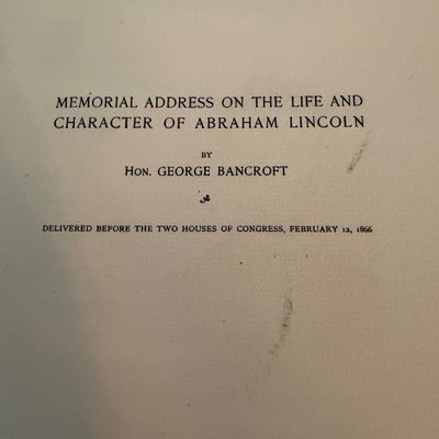 Antique Bound Hardback - Abraham Lincoln Memorial Addresses