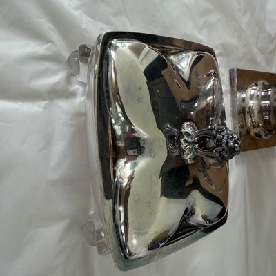 Vintage Silver-Plated Coffee or Tea Pot with Matching Lidded Dish