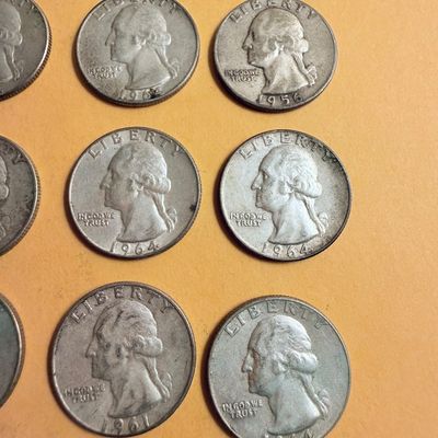 28 Coins - All Silver Years Washington Quarters