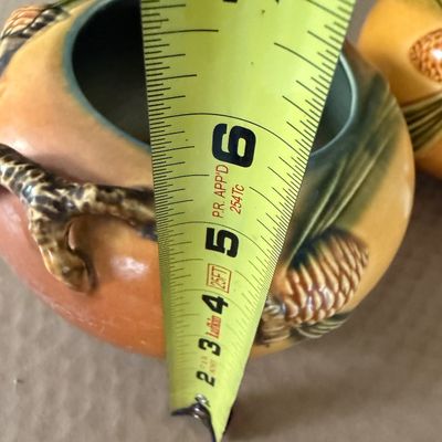 PAIR Roseville Pottery Tan Pone Cone Pattern Jardineres