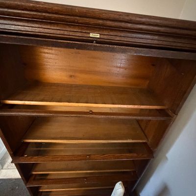 Antique/Vintage Stacked Oak Wood Barrister Bookcase/Lawyers Bookcase