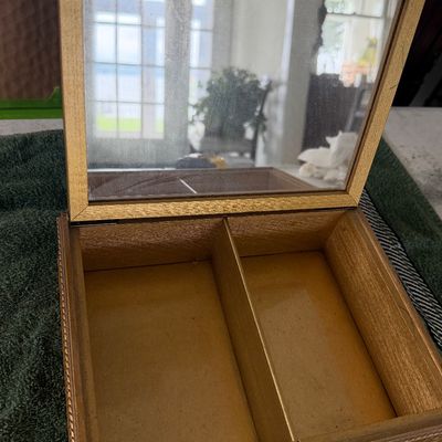 Vintage Gold Gilt Wood Jewelry or Dresser Box