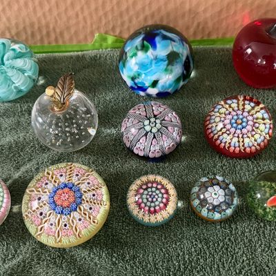 Collection of Vintage Glass Paper Weights