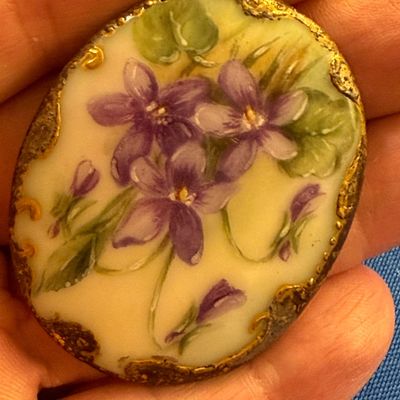 Antique Porcelain Mother of Pearl Buttons / Brooch Parts Lot