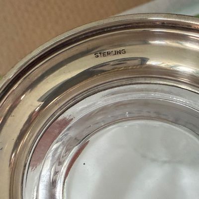 Imperial Glass Candlewick Pattern Footed Bowls with Silver Colored Base