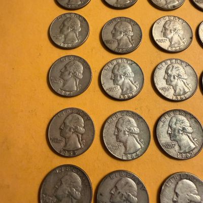 28 Coins - All Silver Years Washington Quarters