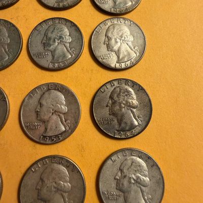 28 Coins - All Silver Years Washington Quarters