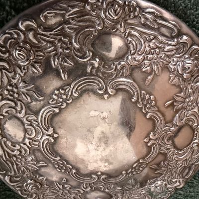 Antique/Vintage Silver Plated Hand Held Vanity Mirror