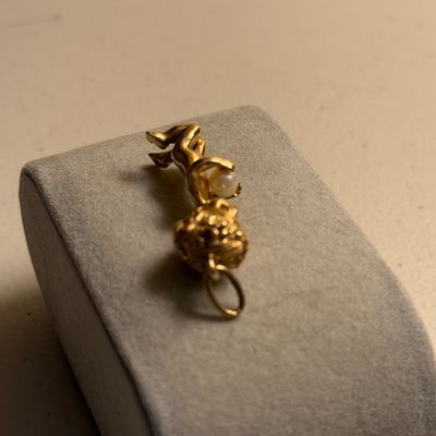 14k Gold Pendant William Ruser Child Holding Pearl
